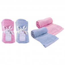 FS193: Pink & Blue Cellular Baby Blanket